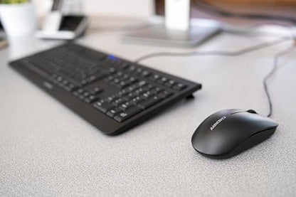 Cherry DC 2000 - Keyboard and Mouse Combo - 4 Additional Keys - US Layout - QWERTY Keyboard - GS Approval - Black