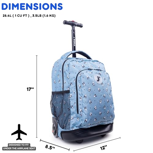 J World Sunny Rolling Backpack for Kids. Roller Bag With Wheels, Panda - color: Panda