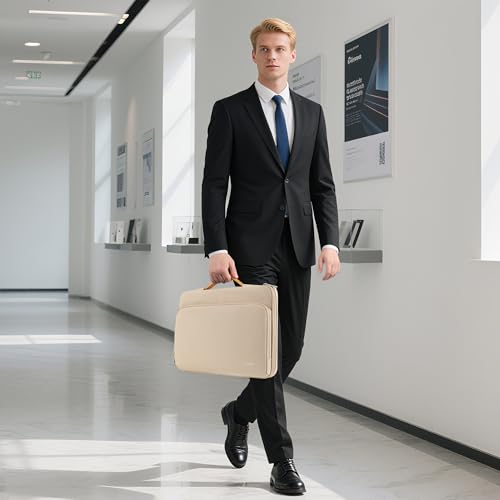 DOMISO 360 Protective Laptop Sleeve 14 inch Laptop Case with Handle Computer Carrying Case for MacBook Pro 14 inch M4 M3 M2 M1 Chip Pro,Beige - color: Beige, size: 14 inch