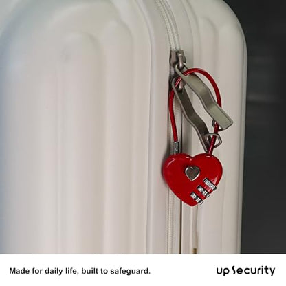 Small Combination Padlock, Cable Locks with Combination, Cute Padlock with Number, Combo Cable Lock for Luggage, Suitcase, Gym Locker, Backpack Zipper, Bag, Toolbox, Helmet, Travel Safe - color: Red, 2-Pack, size: 5 inch (12.7 cm) Cable）