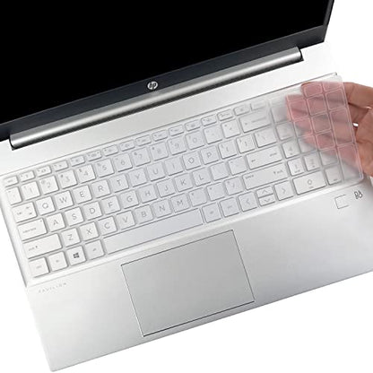 Keyboard Cover for HP 15.6" Laptop, HP Pavilion 15.6, HP Laptop 15t 15z 17t 17z 15-fc 15-fd 15-eg 15-er 15-eh 17-cn 17-cp Seires 15-fc0099nr 15-fd0023dx 15-er1051cl 15t-eg300 17t-cn300 17z-cp200 - color: Clear(Regular Letters)