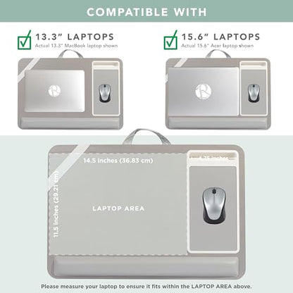 ROSSIE Home Premium Ash Wood Lap Desk – Gray, Fits 15.6” Laptops - color: Harbor Grey
