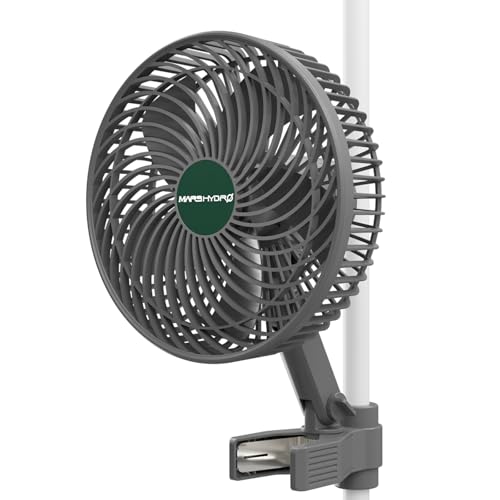 MARS HYDRO M6 Grow Tent Fan 6'', 10 Speeds Powerful Oscillating Clip Fan with Low Noise for Hydroponic Plants and Ventilation Circulation with convenient APP/WiFi Control - size: 1PC