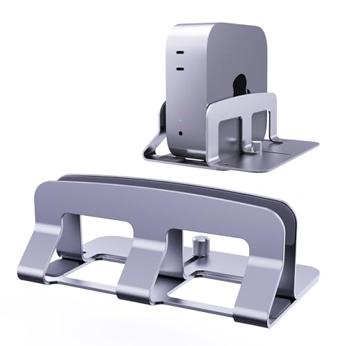 Laptop Stand for Desk, Vertical Laptop Riser Holder Compatible with MacBook Air/Pro, Metal Computer Laptop Stand for Office Home, Fits Mac mini Tablets MacBook Dell HP Up to 17", Silver