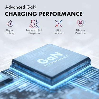100W GaN Charger, Wozoyo 3XType-C & USB-A Superfast 2.0 Charging, Compatible for iPhone 17/16/16 Pro Max/15 Series/iPad Pro, Smartphones, Tablets and More, PD/PPS/QC 3.0,Compact Foldable Plug