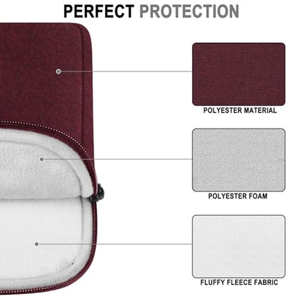 Laptop Sleeve Case 14 Inch, Water Resistant Traveling Computer Cover with Handle, Shockproof Protective Carrying Laptop Bag Compatible for 14 Inch MacBook Air/Pro, HP, Dell, Lenovo, WineRed - color: WineRed, size: 14 Inch