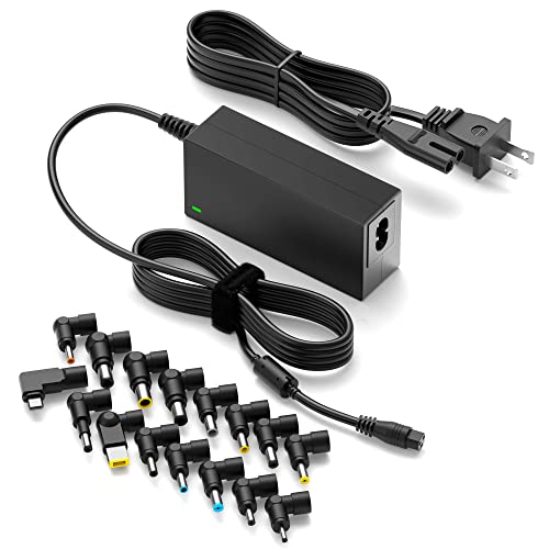 Powseed 65W Universal Laptop Charger USB C for MacBook Dell HP Lenovo Acer Chromebook Asus Samsung Sony Toshiba Gateway 18.5V 19V 19.5V 20V Computer Power Cord Supply AC Adapter, 70W Max