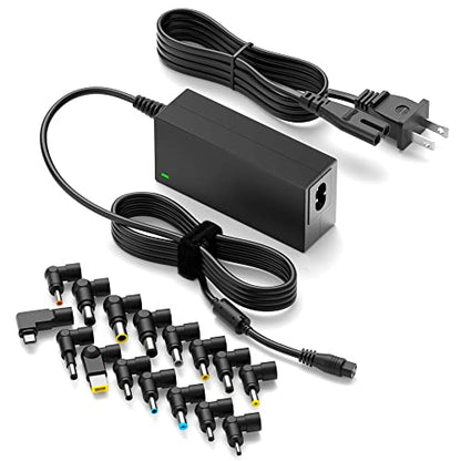 Powseed 65W Universal Laptop Charger USB C for MacBook Dell HP Lenovo Acer Chromebook Asus Samsung Sony Toshiba Gateway 18.5V 19V 19.5V 20V Computer Power Cord Supply AC Adapter, 70W Max