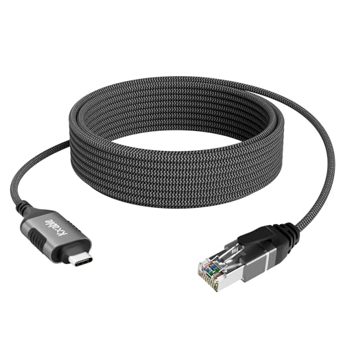 Slim USB C to Ethernet Cable 4 FT, Snagless RJ45 to USB Type-C Cord, Directly Connected, Gigabit LAN Network, OFC Wire, for MacBook Pro/Air, iPad Pro, iPhone 15 Series, Galaxy, Laptop, PC, OD: 3.6mm - size: 4 Feet, style: USB C to Ethernet