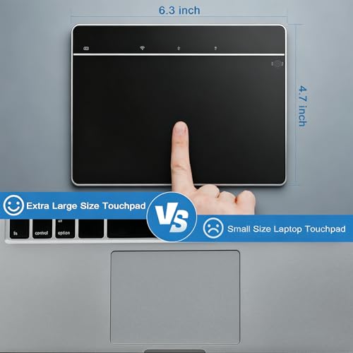 Wireless Bluetooth Trackpad for Windows 10/11, Supports 3 Connection Modes, High-Precision Multi-Gesture Touchpad, Compatible with PC Laptop Computer - color: Black