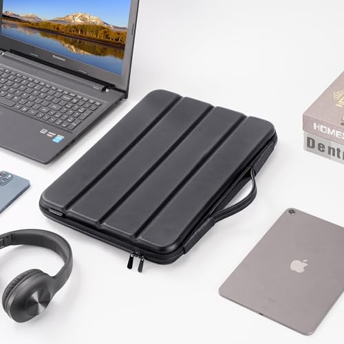 DOMISO 15.6 inch Laptop Sleeve Shoulder Bag Shockproof Computer Bag Waterproof EVA Protective Carrying Case for 16" MacBook Pro/Max M2 M1 2019-2023,15"-16" Asus HP Dell Laptop,Dell XPS 15,Black