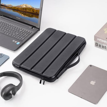 DOMISO 15.6 inch Laptop Sleeve Shoulder Bag Shockproof Computer Bag Waterproof EVA Protective Carrying Case for 16" MacBook Pro/Max M2 M1 2019-2023,15"-16" Asus HP Dell Laptop,Dell XPS 15,Black
