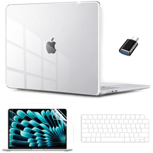 Compatible with Old Version MacBook Air 13 inch Model: A1369 A1466 2010-2017 Release, Crystal Clear Hard Shell Protective Cover & Keyboard Cover & Screen Film & Type-C for Macbook Air 13, Slim Snap On - size: Old Version MacBook Air 13 inch