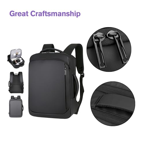 Laptop Backpack with USB Charging Port Business Backpack For College Work Travel (Grey) - color: Grey