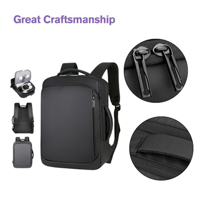 Laptop Backpack with USB Charging Port Business Backpack For College Work Travel (Grey) - color: Grey