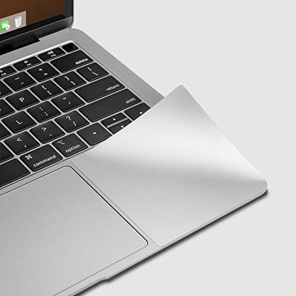 UPPERCASE Premium Palm Rest Protector Skin Cover Set Compatible with 2020 2021 Intel/M1-based MacBook Air 13", A2337 A2179, Silver