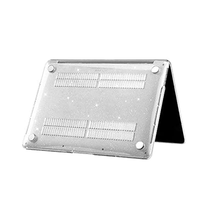 Se7enline for MacBook Pro 14 inch Case 2026-2021 M5 M4 M3 M2,Glitter Clear | Crystal Glitter Bling Matte Hard Shell Laptop Case with Keyboard Cover Anti-Scratch Heat Dissipation Full Port Access - color: Glitter Transparent
