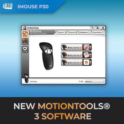 Adesso iMouse P30 Air Mouse GO Plus USB Wireless | Cursor Controler for TV, Projector, Security Camera, CCTV, Desktop, Laptop, Presentation Clicker with Charging Stand