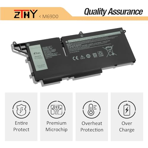 M69D0 293F1 Laptop Battery Replacement for Dell Latitude 5330 5430 5530 | 7330 7430 7530 Latitude 5330 2-in-1/7330 2-in-1/7430 2-in-1 Precision 3570 P104F P104F006 H4PVC Y86WG 11.25V 41Wh 3-Cell - size: 9.13*3.62*0.20 inch M69D0