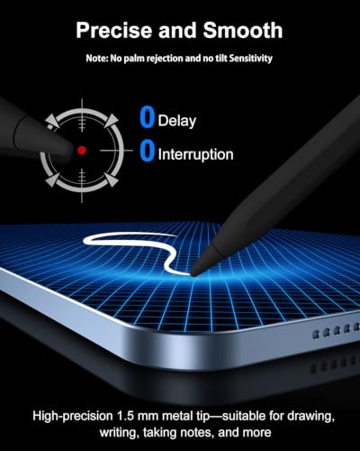 DIGIROOT Stylus Pen for iPhone, High Senstivity Universal Stylus Pen, Black | 3X Fast Charging, with LED Power Display, Magnetic Adsorption, Compatible with iPhone/Andriod/Tablet/Switch/Samsung Galaxy - color: Black