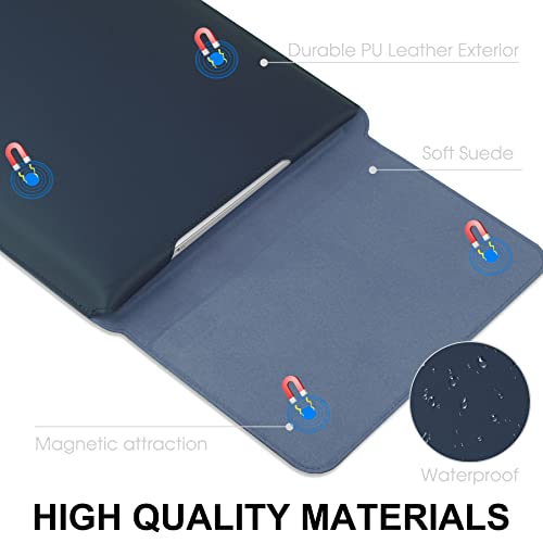 HoYiXi 15 16 Inch Laptop Sleeve Case Leather Bag for MacBook Pro 16 2021 & 2019/ASUS Vivobook 15/Huawei MateBook D15/HP 15.6" PC/MacBook Pro 15/Surface Laptop 3/Dell Inspiron 15/IdeaPad, Navy - color: Navy, size: 15-16 in