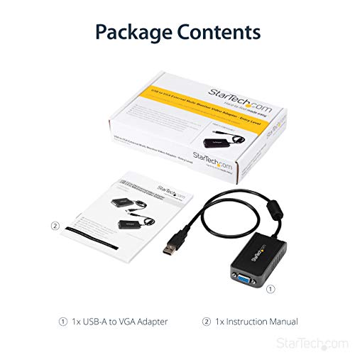 StarTech.com USB 2.0 to VGA Adapter, USB to VGA Monitor Converter for Windows, 1440x900 (no support for macOS/ChromeOS/Linux) - style: 1440p x 900p
