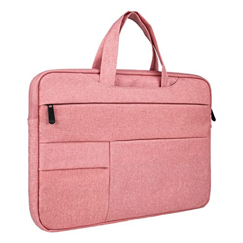 RAINYEAR 13 Inch Laptop Sleeve Case Compatible 13 Inch MacBook Air/Pro M1 M2 M3 M4, 13.3" Notebook Computer Chromebook Briefcase with Hidden Handle Multiple Pocket Carrying Bag, Pink - color: Pink, size: 13"-13.3"