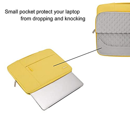 MOSISO Laptop Case 13.3 inch, 13-13.3 inch Laptop Sleeve with Handle Compatible with MacBook Air/Pro 13/Pro 14 M5 M4 M3 M2 M1,HP Dell ASUS Lenovo, Polyester Multifunctional Computer Bag, Yellow - color: Yellow, size: 13.3 inch