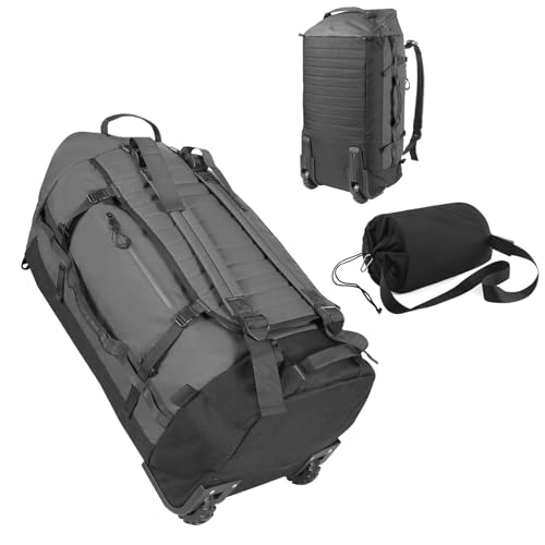 Rolling Duffle Bag with Wheels,86L 30”Carry on Luggage with Wheels,Folding Travel Bag,Duffle Backpack with Separate Shoe Compartment (Grey) - color: Grey
