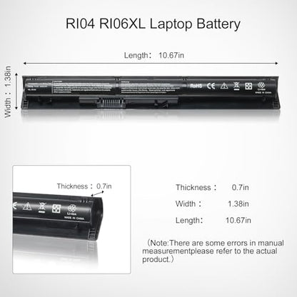 LQM RI04 RI06XL Laptop Battery for HP ProBook 450 455 470 G3 | Compatible with Envy 15-Q001TX Series, P/N 805294-001 811063-421 805047-851, HSTNN-PB6Q HSTNN-DB7B P3G15AA - color: RI04