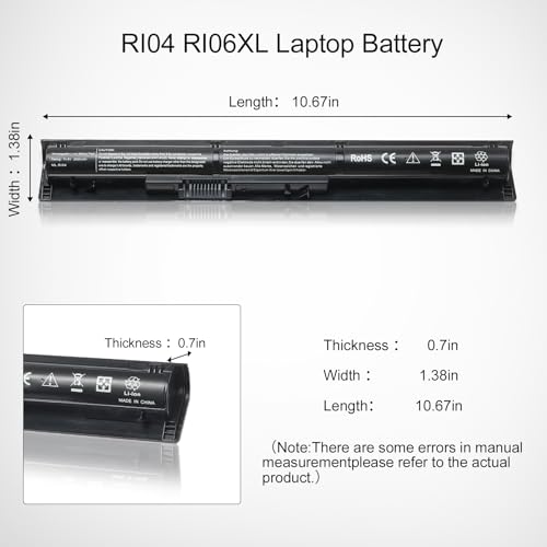 LQM RI04 RI06XL Laptop Battery for HP ProBook 450 455 470 G3 | Compatible with Envy 15-Q001TX Series, P/N 805294-001 811063-421 805047-851, HSTNN-PB6Q HSTNN-DB7B P3G15AA - color: RI04