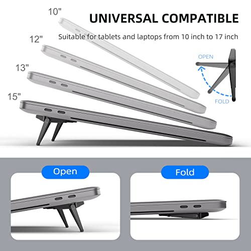 Laptop Stand for Desk, Portable Anti-Slip Keyboard Riser, Zinc Alloy Keyboard Stands, Computer Stand Compatible with MacBook Air/Pro, 10-15.6 Inches Laptops and Keyboards (Black) - color: black