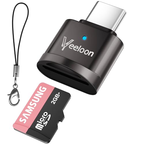 Type C Micro SD/TF Card Reader，Portable OTG USB C TF/Micro SD/Micro SDHC/SDXC Card Viewer with Anti-Loss Lanyard, Compatible with iPhone 16,iPhone 15 pro max,Laptops, MacBook,Camera