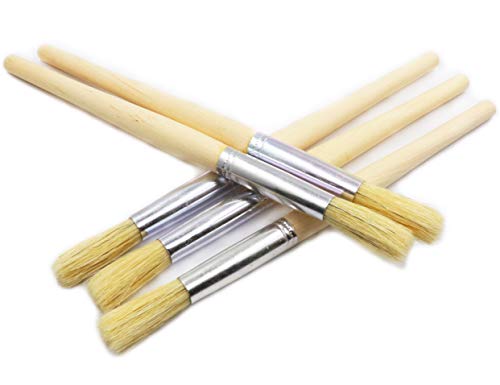 LBY 5pcs Natural Pig Bristle Espresso Maker Cleaning Brush, 195mm(7.68'') Household Cleaning Brush, Paint Brush Parts Cleaning Brush, Natural Pig Bristle, Wooden Handle - size: 195mm (7.68")Coffee machine cleaning brush