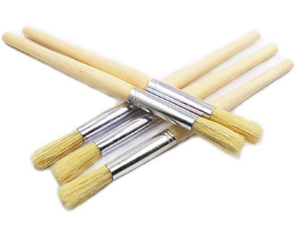 LBY 5pcs Natural Pig Bristle Espresso Maker Cleaning Brush, 195mm(7.68'') Household Cleaning Brush, Paint Brush Parts Cleaning Brush, Natural Pig Bristle, Wooden Handle - size: 195mm (7.68")Coffee machine cleaning brush