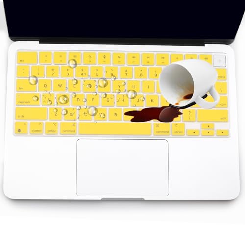 2 Pack Keyboard Cover for 2026 MacBook Neo 13" (Touch ID) & MacBook Pro 14"/16" M5-M1 Pro/Max, M5-M2 & MacBook Air 13"/15" M5-M1, Keyboard Protective Skin US Layout-Yellow - color: yellow+TPU