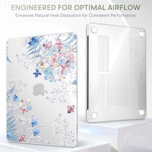 May Chen Compatible with MacBook Neo 13 inch Case 2026 Model A3404, Plastic Hard Shell,Keyboard Cover,Screen Protector,Dust Plug, for MacBook Neo 13" with A18 Pro Chip,Hydrangea - color: Hydrangea