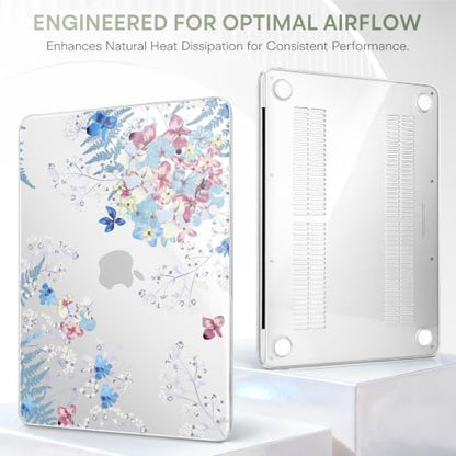 May Chen Compatible with MacBook Neo 13 inch Case 2026 Model A3404, Plastic Hard Shell,Keyboard Cover,Screen Protector,Dust Plug, for MacBook Neo 13" with A18 Pro Chip,Hydrangea - color: Hydrangea