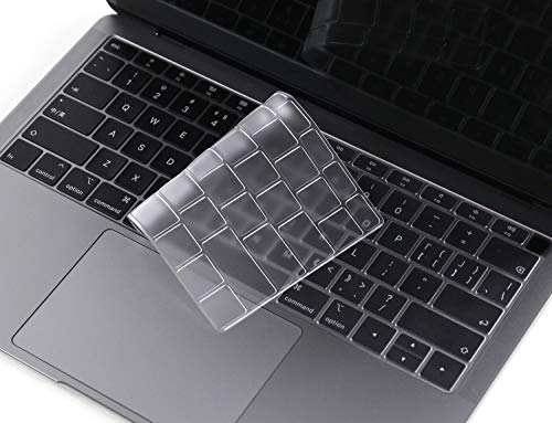 CaseBuy Premium Ultra Thin Keyboard Cover for 2019 2018 Release MacBook Air 13 Inch A1932 with Touch ID Soft-Touch TPU Keyboard Protective Skin - color: Clear, size: MacBook Air 13"(2019-2018)