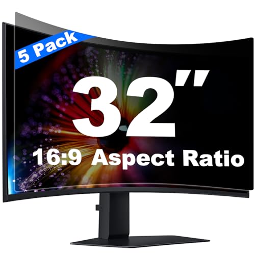 [5 Pack] 32 Inch Computer Privacy Screen for 16:9 Widescreen Monitor, Anti-Glare Privacy Filter, Removable Anti-Scratch Anti-Spy Screen Protector - color: 32 Inch (Diagonal) - 16:9 Aspect Ratio, style: 5 PACK