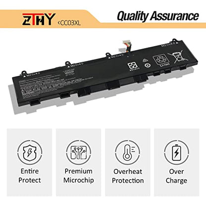 ZTHY 53Wh CC03XL Battery for HP EliteBook 830 835 840 845 G7 G8 Probook 635 | Aero G7 G8 ZBook Firefly 14 G7 G8 Laptop Battery Replacement L77608-2C1 L77608-421 L78555-005 CC03053XL 11.55V 3-Cell - size: 10.43*2.76*0.27 inch CC03XL