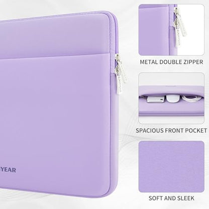 RAINYEAR Laptop Sleeve Case 11-13 Inch, Protective Padded Case with Front Pocket, Computer Cover Laptop Bag Compatible with 13.3 Inch MacBook Air/Pro, MacBook Neo A18, HP, Dell, Lenovo, Acer, Purple - color: Purple, size: 11-13 inch