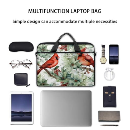 Laptop Shoulder Bag for Women Men, Waterproof Computer Case Messenger Bag Briefcase for Business Office Travel - color: Red Bird Floral