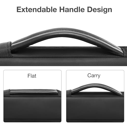 MOSISO 13-14 inch Laptop Case, 13.3 inch Puffy Laptop Sleeve Compatible with MacBook Air 13.6 M5 M4 M3 M2 M1/Neo/Pro 13/14,HP Dell ASUS Lenovo, Rectangle Vertical Bag with Small Case&Side Handle,Black - color: Black