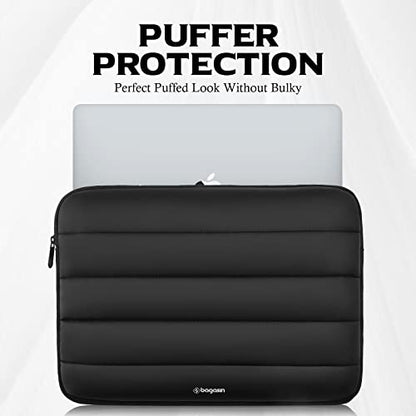 Bagasin 13.3 14 Inch Puffy Laptop Sleeve Case for MacBook Pro 14 | Compatible with MacBook Pro 14 M1-M5 2026, Fits HP Dell ASUS Lenovo 13.3-14 inch notebooks - color: Black, size: 13-13,3