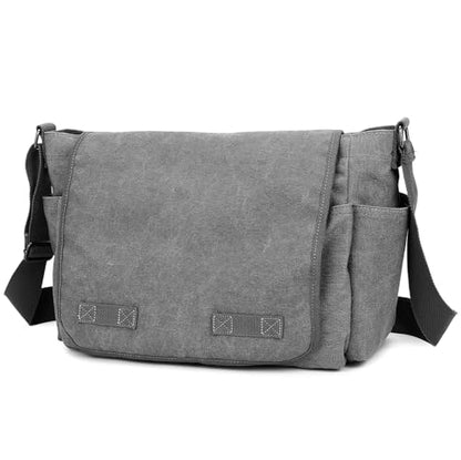 Sechunk Canvas Large Messenger Bag Shoulder bag Cross body bag Crossbody Bag - color: Grey, size: Large