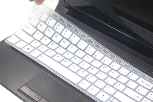 Silicone Keyboard Skin Cover Compatible with Lenovo Yoga 7i 15.6" 16", IdeaPad 3 3i 15.6 17.3, IdeaPad 5 5i 15.6 17.3, IdeaPad Flex 5 15.6, Yoga Slim 7 15, IdeaPad Slim 7 15.6 (White) - color: White