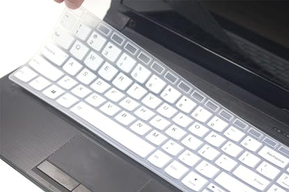 Silicone Keyboard Skin Cover Compatible with Lenovo Yoga 7i 15.6" 16", IdeaPad 3 3i 15.6 17.3, IdeaPad 5 5i 15.6 17.3, IdeaPad Flex 5 15.6, Yoga Slim 7 15, IdeaPad Slim 7 15.6 (White) - color: White