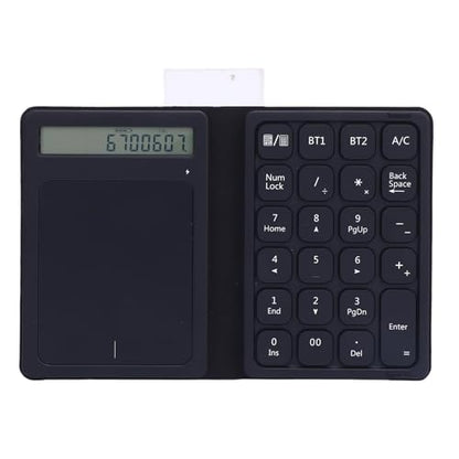 23 Keys Bluetooth Number Pad with Touchpad & Calculator, 3 in 1 Foldable Ultra Thin Wireless Numeric Keypad with PU Leather Case for Tablet Laptop