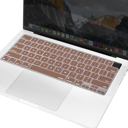 MOSISO Keyboard Cover Skin Compatible with MacBook Air 15 inch M3 M2 | A3114 A2941/Air 13.6 A3113 A2681/Pro 14/16 M4 M3 M2 M1, Caramel Brown - color: Caramel Brown